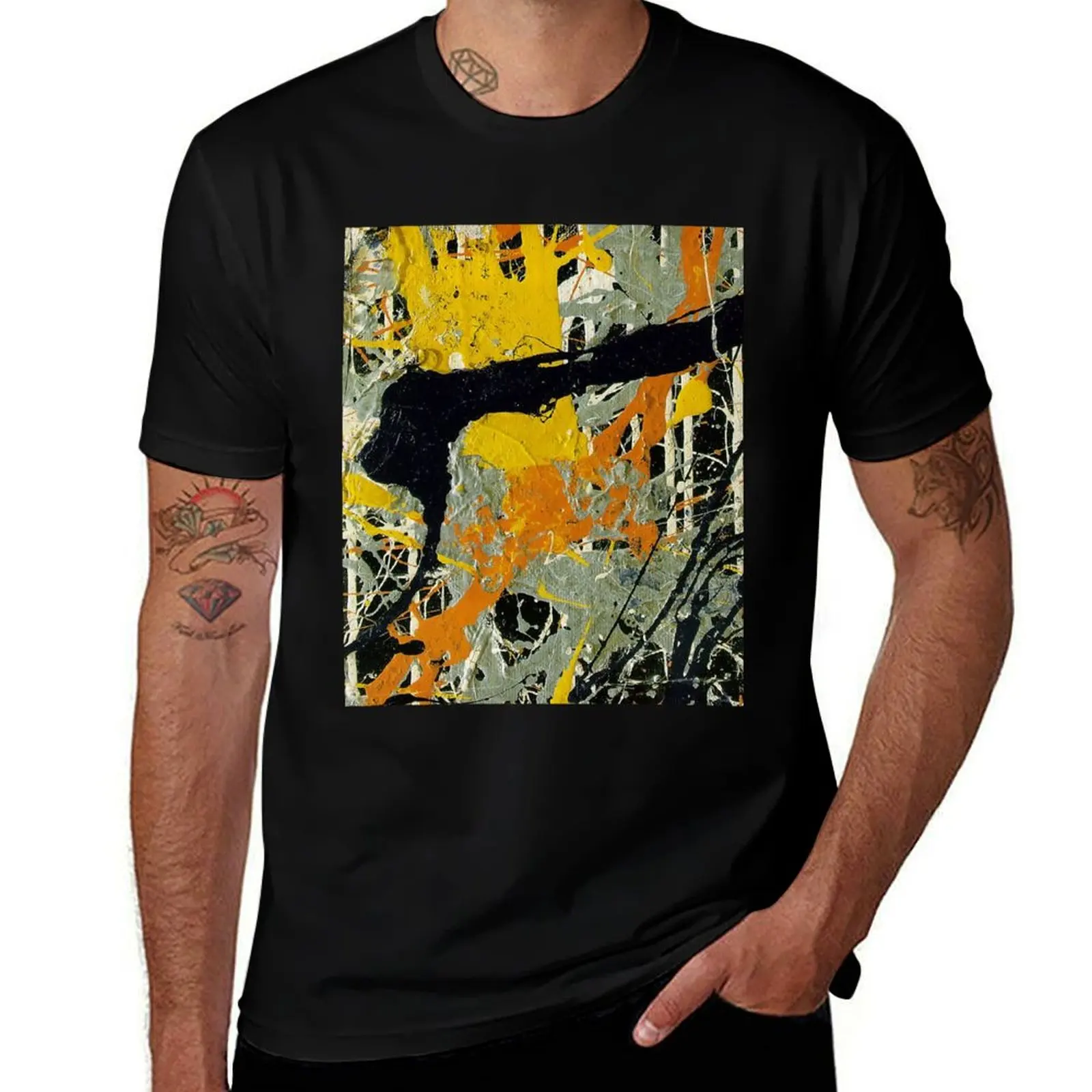 Jackson pollock T-Shirt Basic Crew Neck Short Sleeve Top