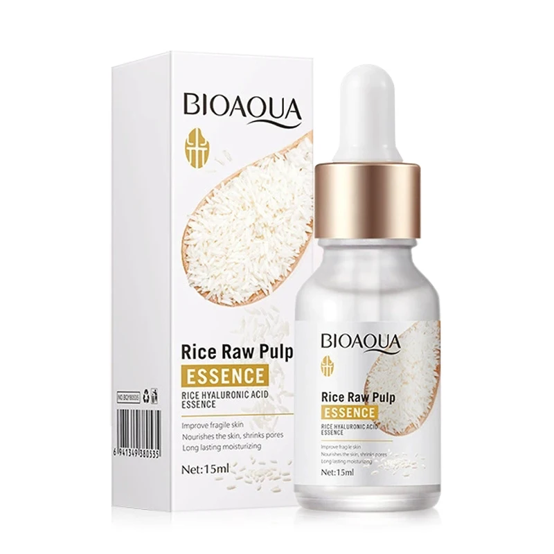 BIOAQUA Rice Raw Pulp Serum Hyaluronic Acid Face Essence Nourishing Moisturizing Whitening Anti-Wrinkle Serum Facial Skin Care