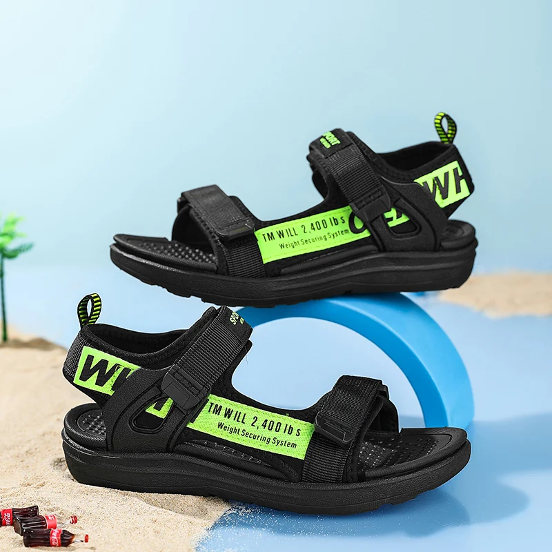 Kids Sandals Boys Girls Lightweight Non-slip Athletic Sandals with Adjustable Webbing for Hiking Walking Beach Water Sports
