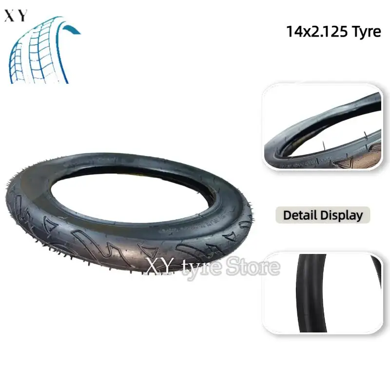 الإطار الخارجي القابل للنفخ مقاس 14 × 2.125 الجديد: مناسب لسكوتر كهربائي مقاس 14 بوصة، وأجزاء عجلة دراجة الأطفال والرضع