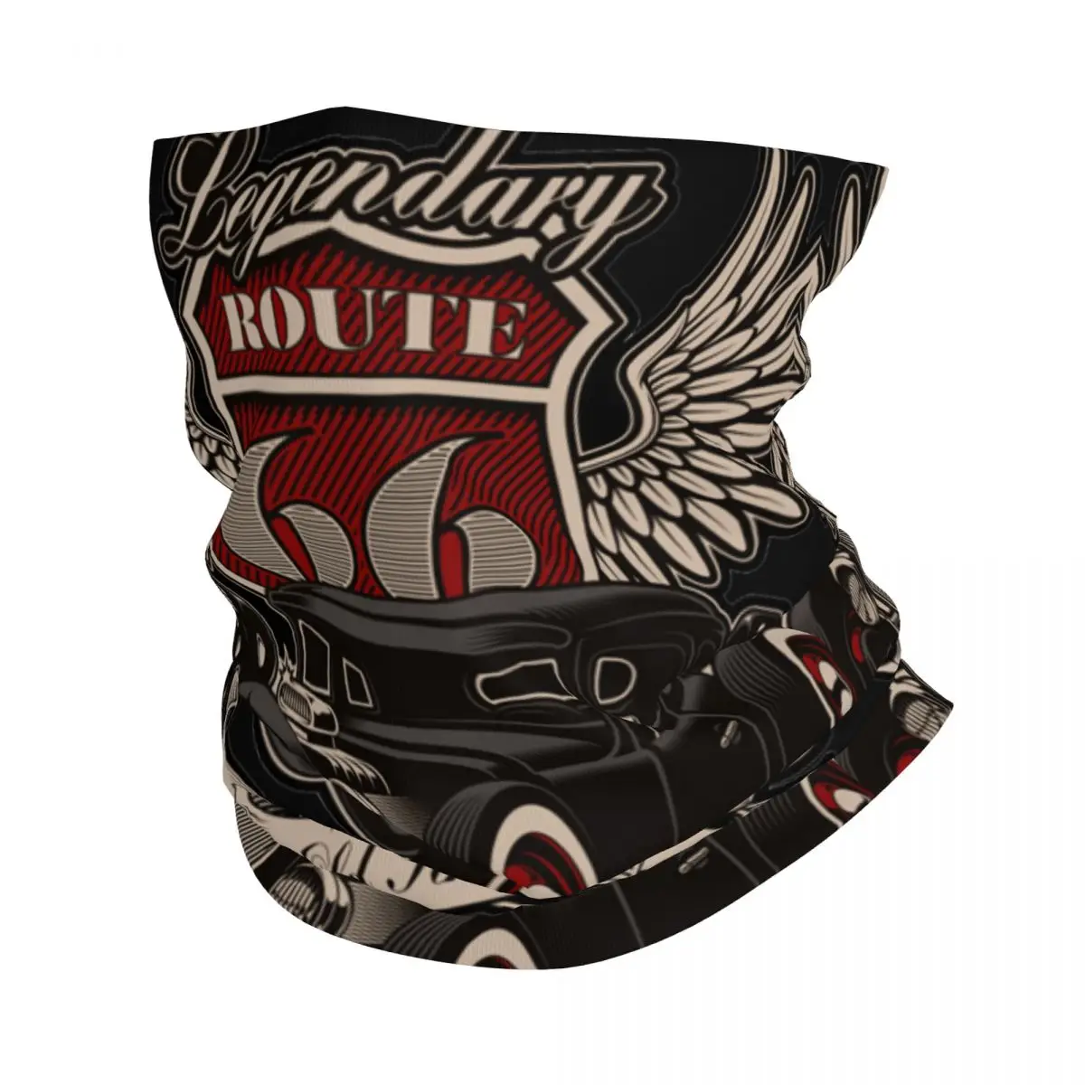 

Hot Rod Motocross Bandana Neck Gaiter Printed R-Route 66 Wrap Scarf Balaclava Riding Unisex Adult Windproof