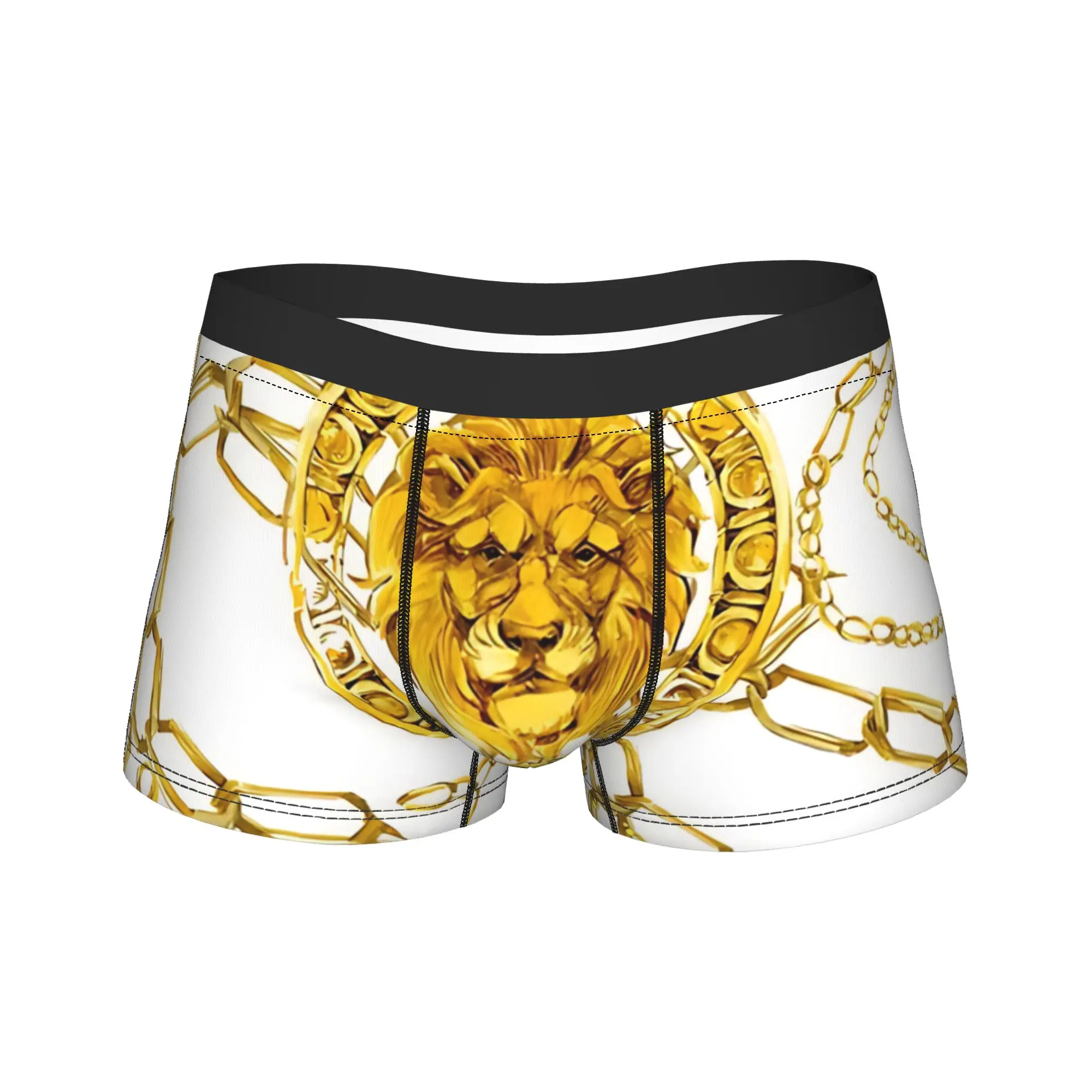 

Golden Lion Baroque Underwear Design Boxershorts Hot Sale Men Underpants Novelty Boxer Brief Birthday Present