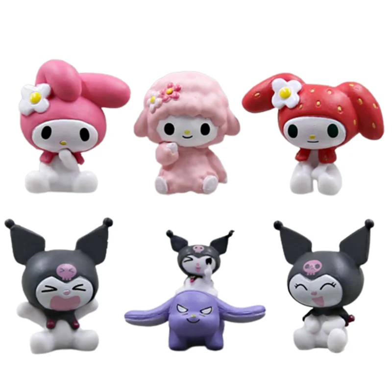 Kurimo Sanrio My Melody Anime Figure Cute Toys Mini Suit Black Demon Room Room Decorative Ornaments Gifts Christmas Toy Children