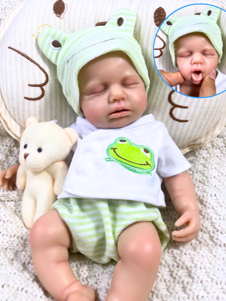 13인치 입을 여는 루루 풀 실리콘 리본 베이비 돌 소녀 또는 소년 세척 가능 스트레스 해소 인형 장난감 크리스마스 선물