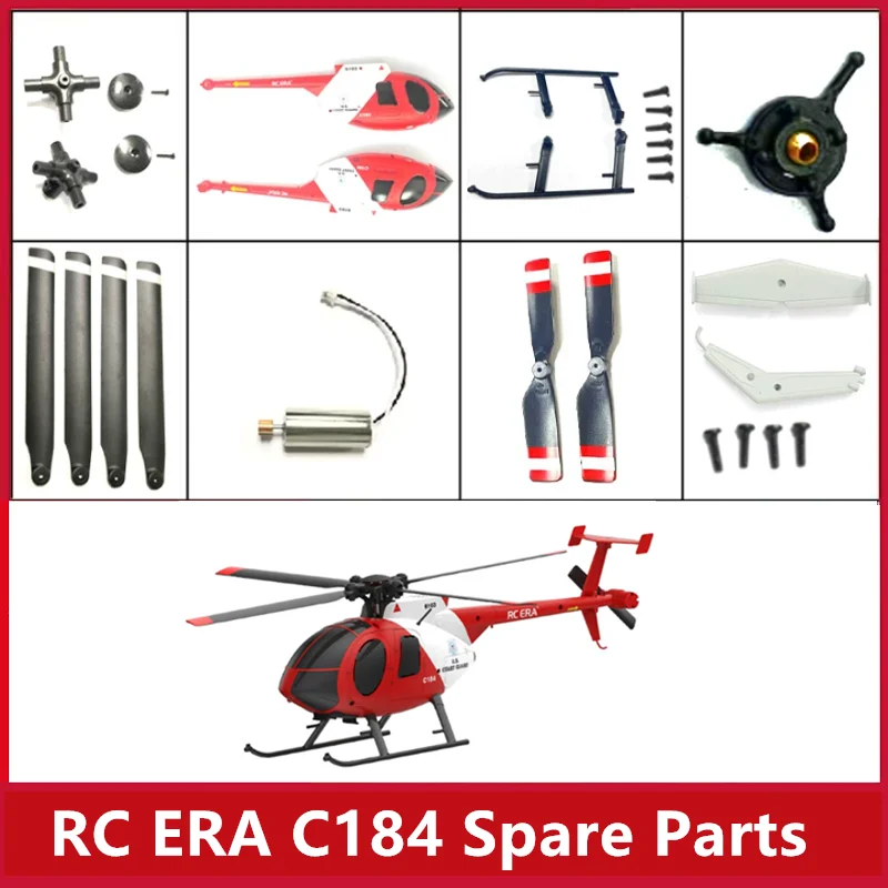 RC ERA C184 RC Helicopter Parts Accessories Rotor Head Tail Blade Wing Body Shell Motor Servo ESC Fuselage Swashplate Clip