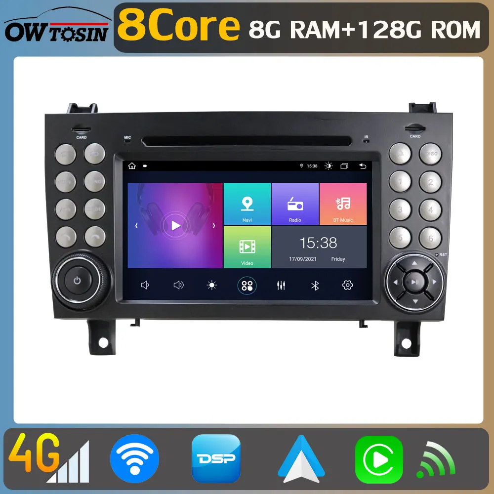 Android 11 8Core 8G+128G Car DVD Radio Stereo For Mercedes Benz SLK-Class R171 SLK280 SLK350 SLK300 GPS DSP Carplay 4G SIM WiFi