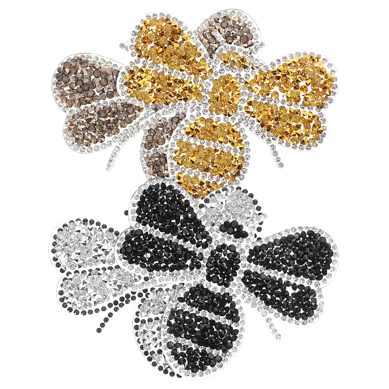 

4pcs Bee Rhinestone Iron On Patches Cute Embroidered Fashion Meltable Adhesive For Clothes Shoes Bags Hat Designer