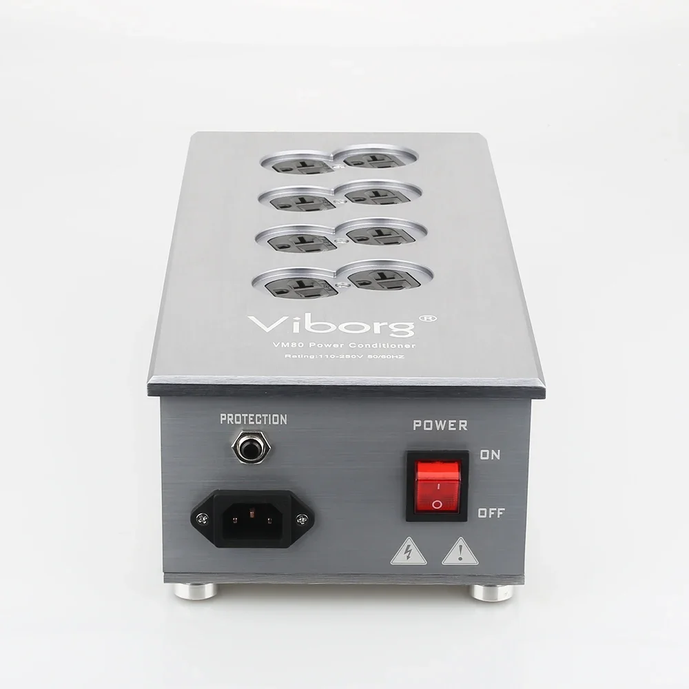 Viborg VM80 8 Ways US Socket AC Power Distributor HiFi Power Filter Plant US Socket 8 Ways AC Power Conditioner Audiophile