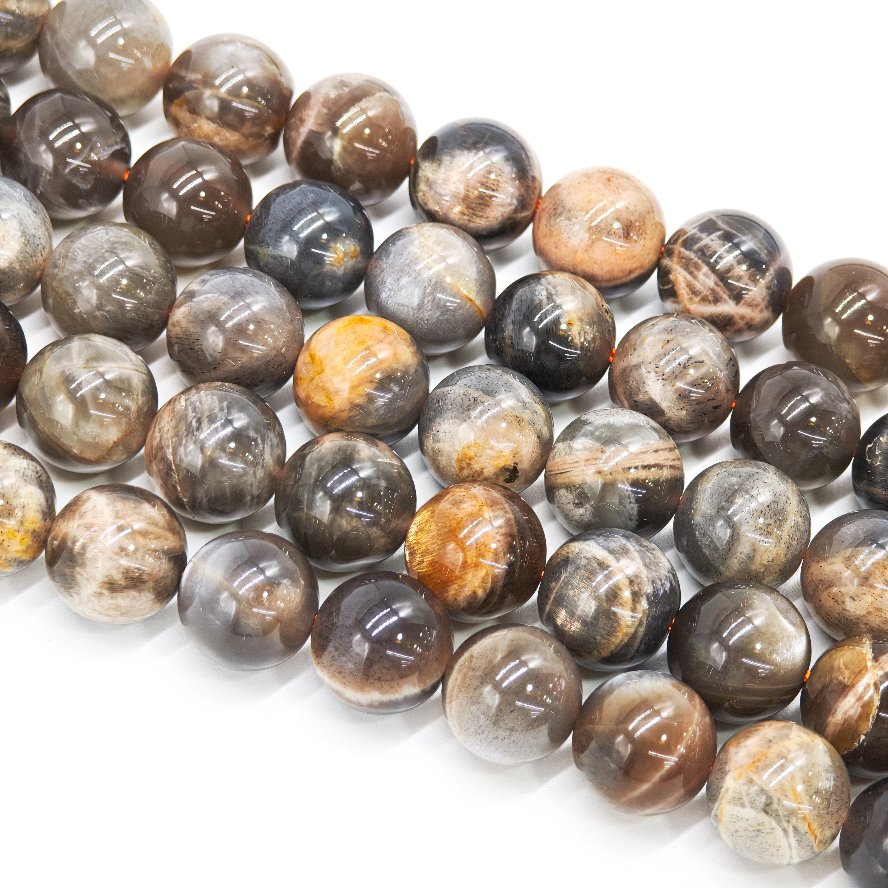 Black sunstone Natural stones for jewelry loose beads in 4 6 8 10 12 mm DIY bracelet spacer beads and necklaces