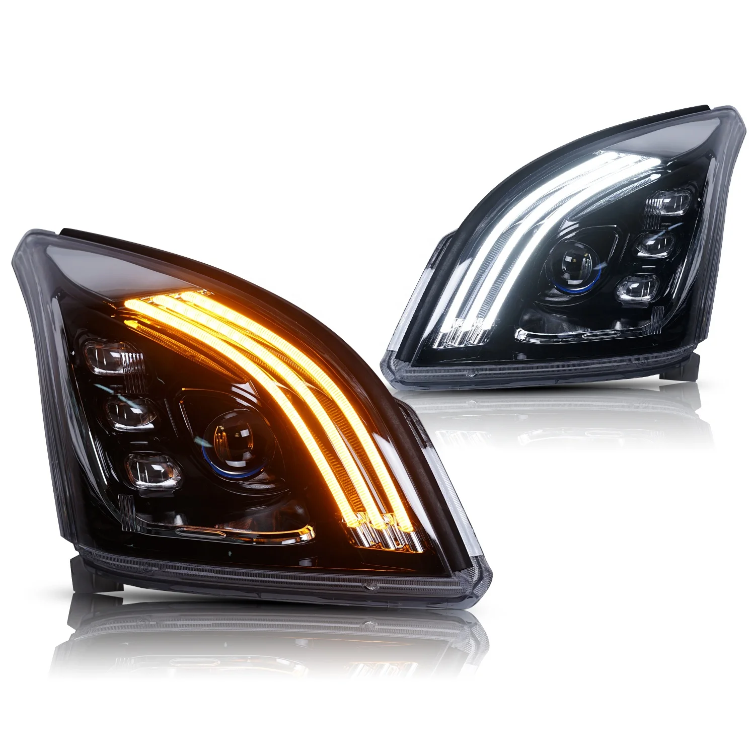 Old New Design Lights for  FJ120 2003-2009 with Activation Animation Blue to White Headlights