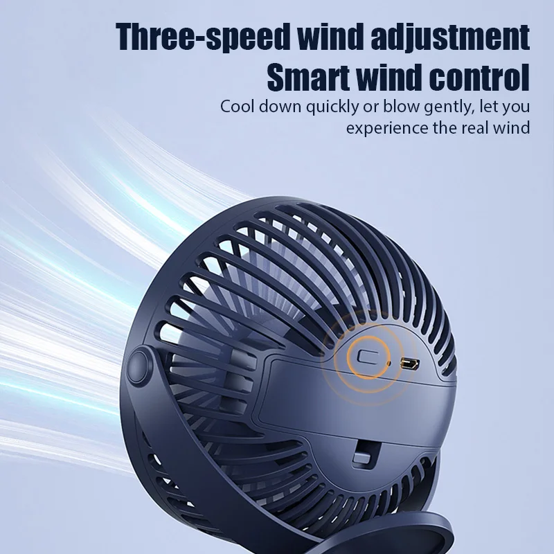 مروحة مكتب المحمولة كليب على نوع USB قابلة للشحن مروحة مكتب صغيرة 360 درجة دوران Adjus مروحة مكتب لمكتب طالب عنبر