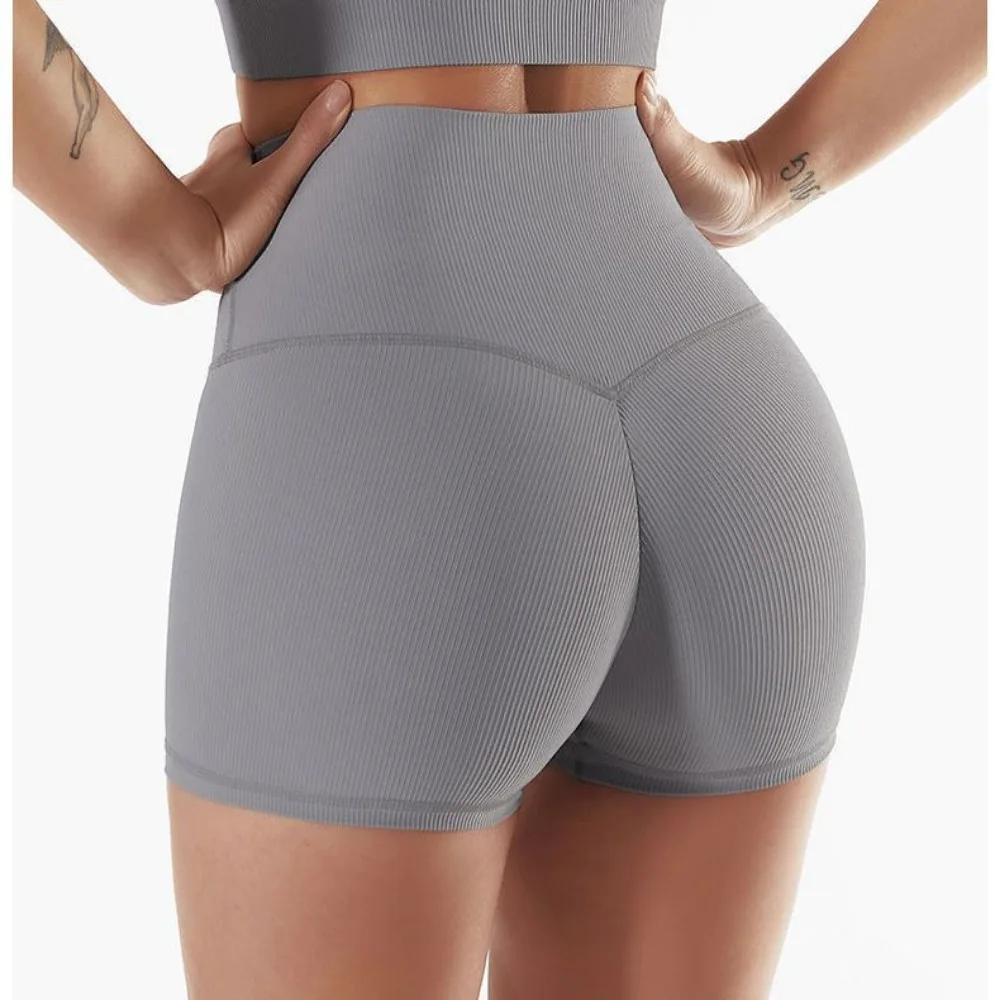 Invisible Open Crotch Fitness Shorts for Women, High Waist Belly Slimming Shorts, Hip Lifting, Sports Yoga Leggings, Outdoor Sex