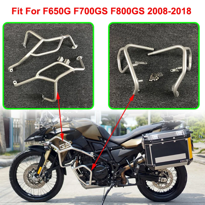 Fit For BMW F800GS F700GS F650GS 2008-2018 Motorcycle Engine Guard Crash Bar Tank Bumper Upper Lower Fairing Frame Protector Bar