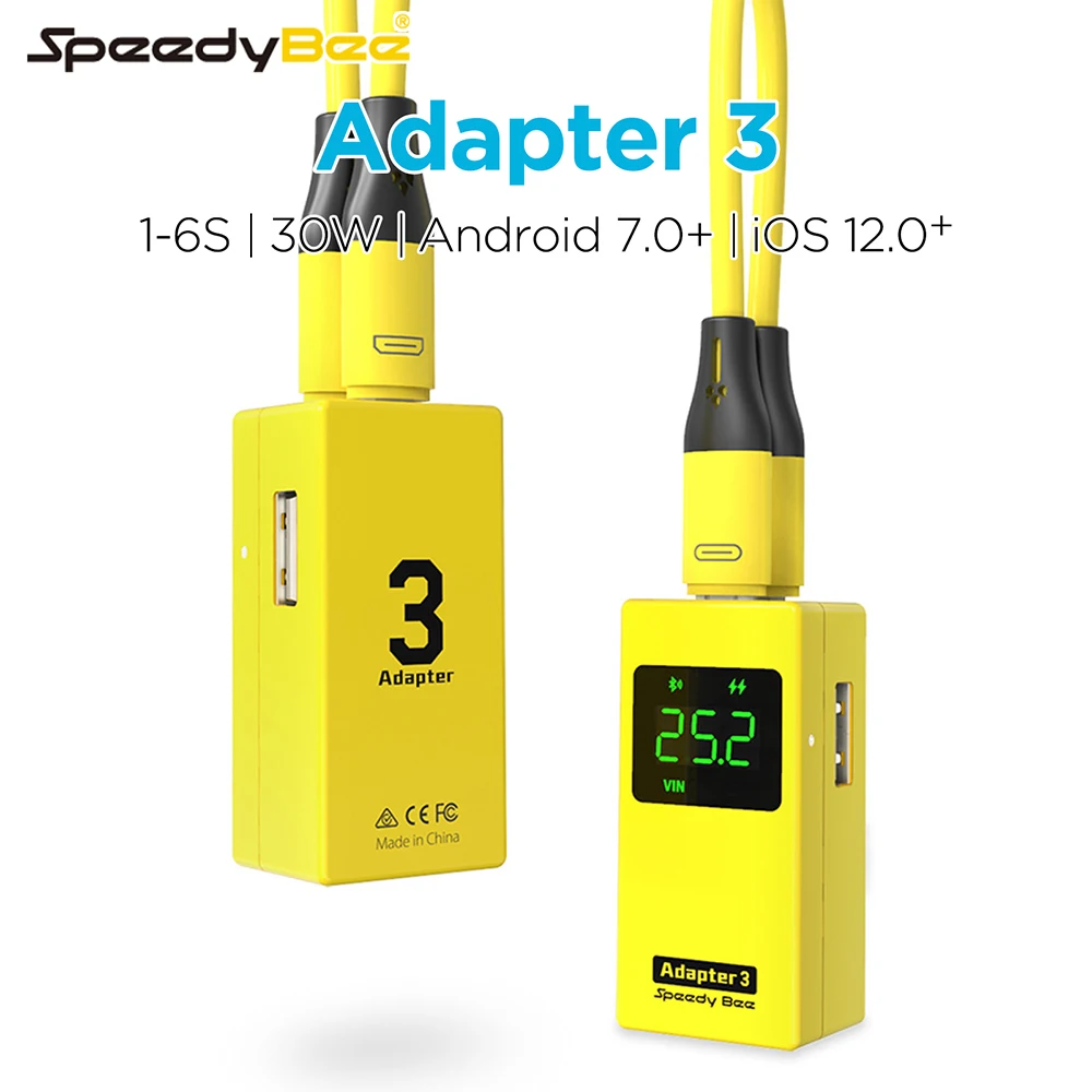 

Speedybee Adapter 3 Voltage Checker Adapter WIIFI Wireless Adapter Wireless Blackbox Analyzer APP Control 1-6S LiPo 30W Charger