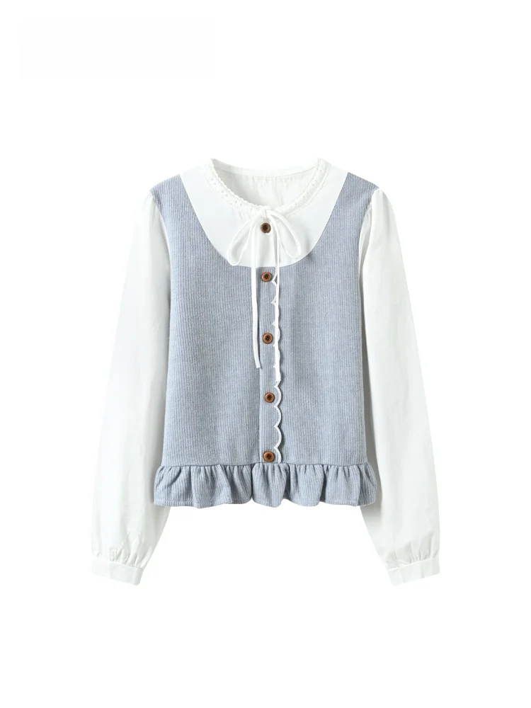 

Loose Long Sve round Ne irt Women plus Size Spring Faion Slimming Casual Wear Polyester Fiber Low Waist Design