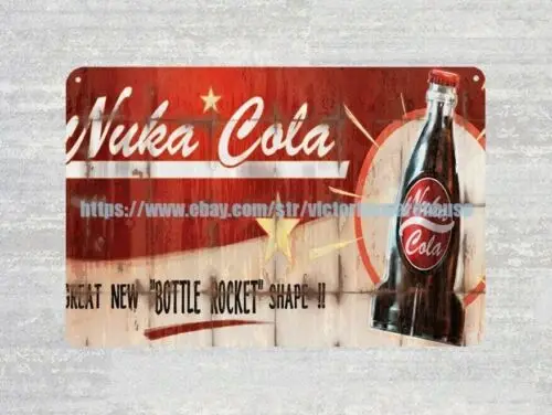 q1,nuka Cola рекламный щит Fallout. Металлическая жестяная вывеска, вывески для сада и гаража-Алюминий