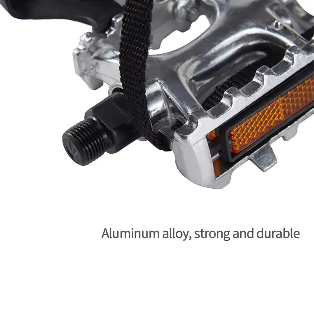 

1 Pair Exercise Bike Nonslip Pedals Replacement Spinning Bicycles Footboards with Strap Maintenance Spare Parts 9/16 Inch