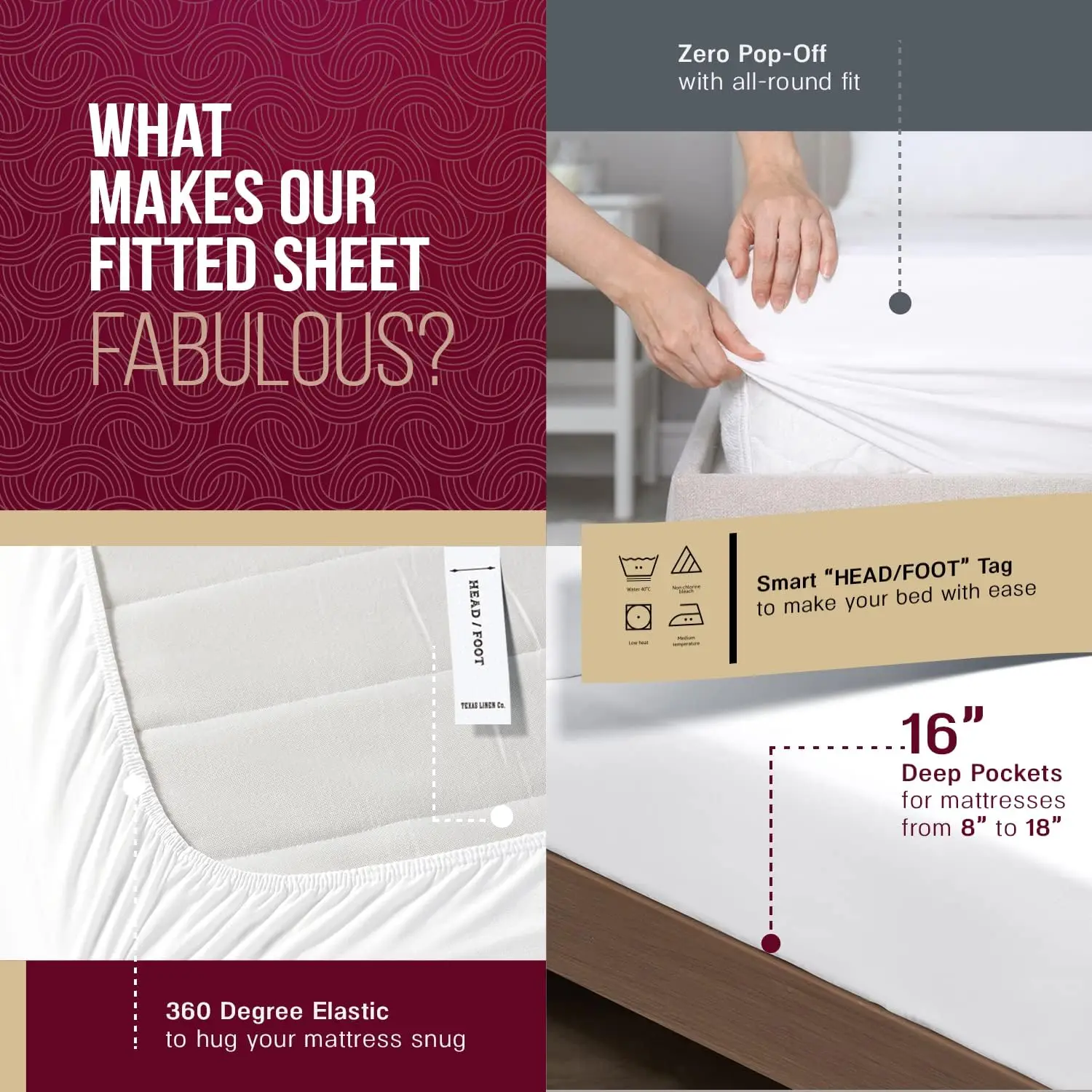 Egyptian Cotton Split King Sheet Set - 800 Thread Count 5 PC Ivory Sheets for Adjustable Bed, Extra Long Staple Cooling Sheets,