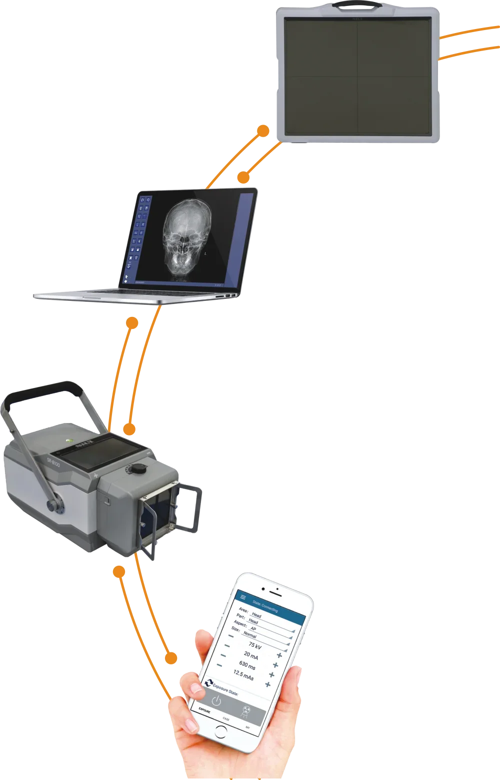 Integrated Portable DR System X-ray Generator safe X-ray exam with less radiation portable DR diagnosis system series