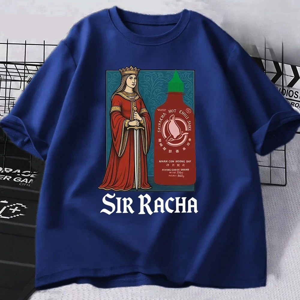 السير راشا مضحك ميمي صلصة الفلفل الحار تي شيرت الفكاهة الرجال النساء الملابس عادية القطن قصير الأكمام تي شيرت موضة خمر تي شيرت