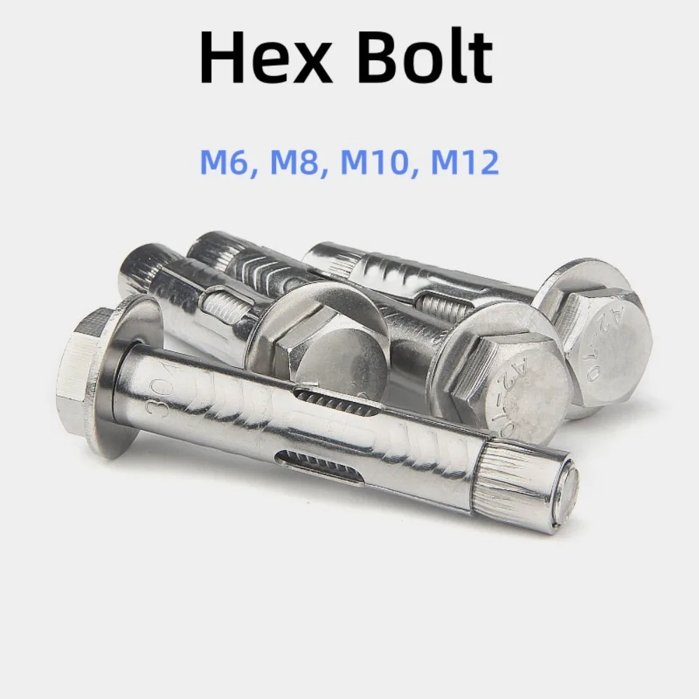 304 Stainless Steel External Hex Expansion Anchor Bolts M6 M8 M10 M12 Concrete Sleeve Anchors with Built-in Tension for Masonry