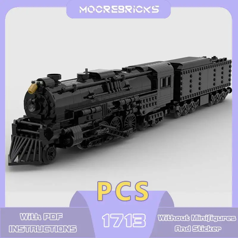 Hot Selling Black Rail Locomotive Building Blocks City Track Train Creative Model Bricks Desktop Display Toy Kids Christmas Gift