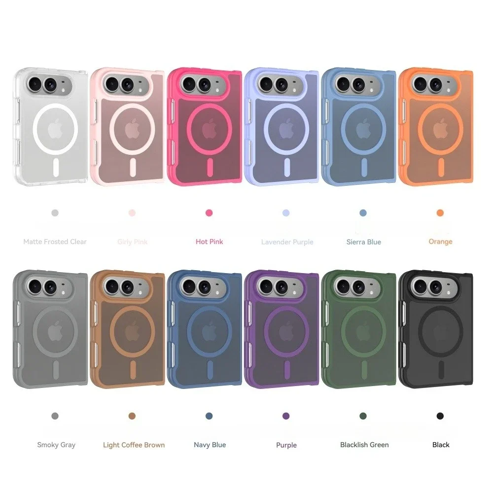 Slim Matte Translucent For Magsafe Case For iPhone Duo duo DUO Fold Wireless Charging Shockproof Back Front PC Hard Cover