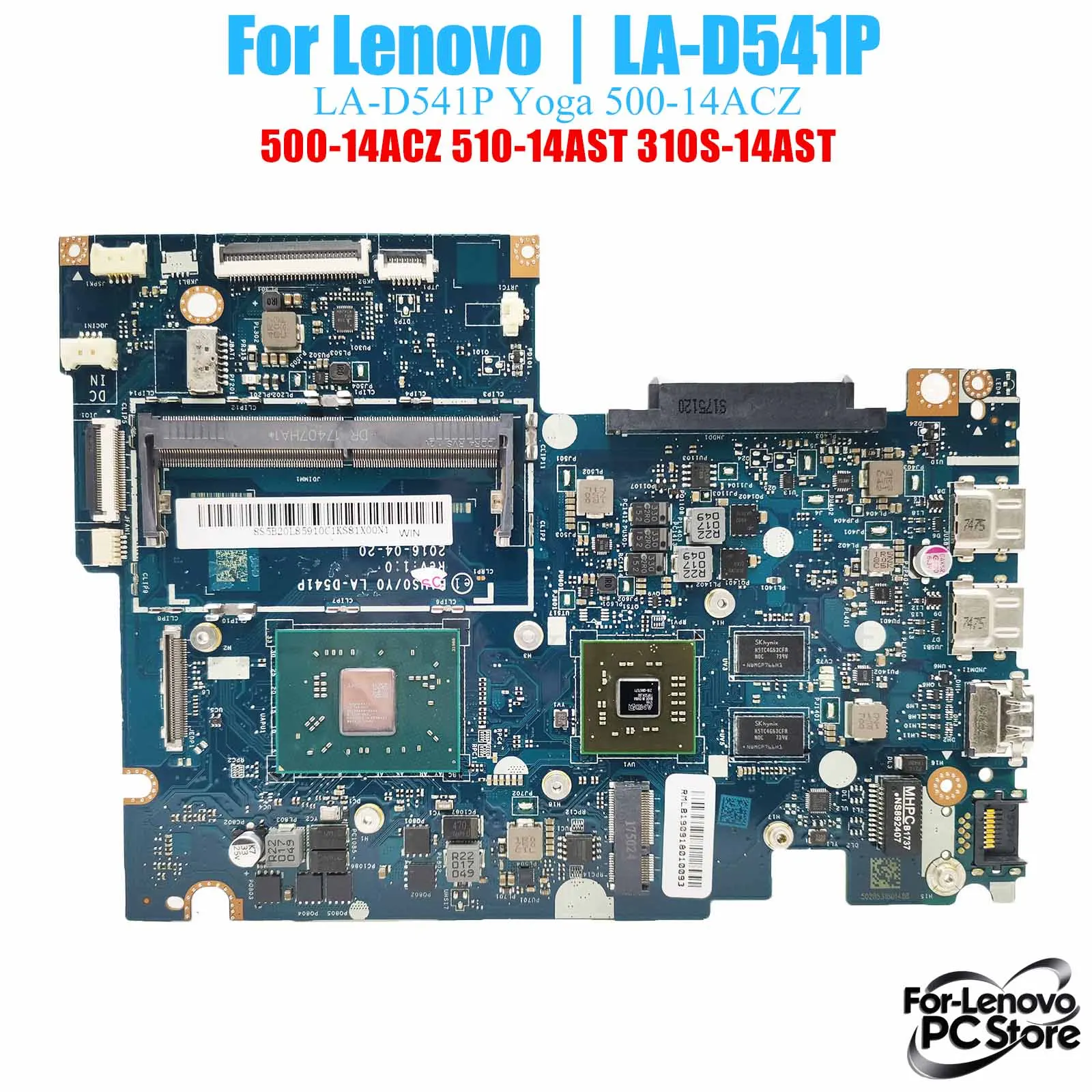 

LA-D541P For LENOVO Mainboard LA-D541P Ideapad Yoga 500-14ACZ 510-14AST 310S-14AST Shell Laptop Mainboard