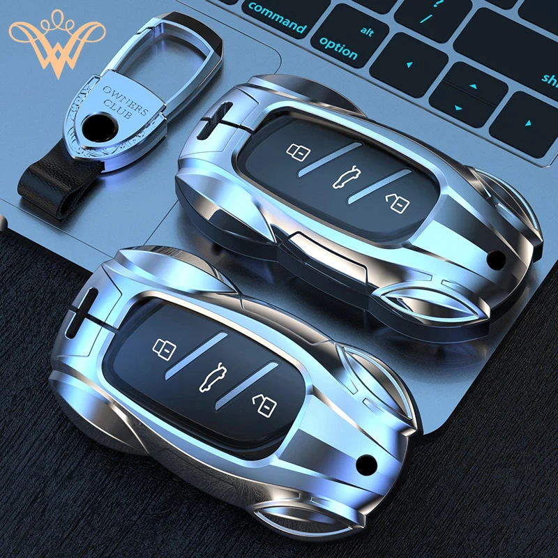 

Metal Car Remote Key Cover Case Holder Shell Housing Chain Styling Fob For MG ZS EV MG4 MULAN EHS MG5 MGi5 MG6 EZS Accessories