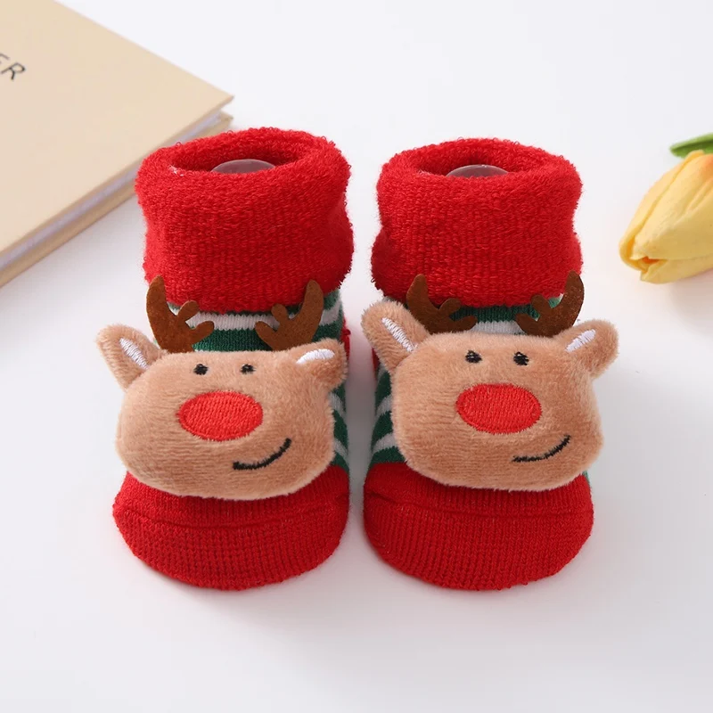 Winter Warm Baby Socks Cute Cartoon Newborn Sock for Girl Boy Warm Cotton  Medium Tube Floor Sock Non-skid Toddler Socks 0-12M