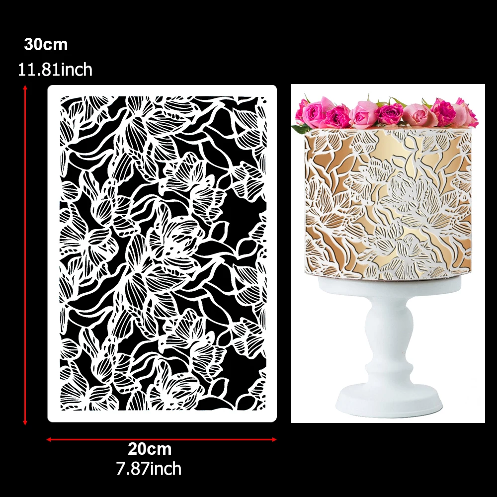 Cake Stencils Feather Shape Fondant Decorating Tools