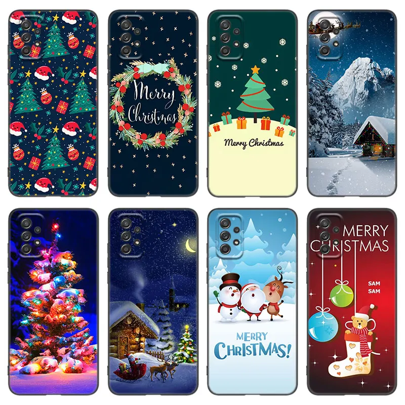 Snow Merry Christmas Phone Case For Samsung Galaxy A21 A30 A50 A52 S A13 A22 A32 4G A23 A33 A53 A73 5G A12 A31 A51 A70 A71 A72