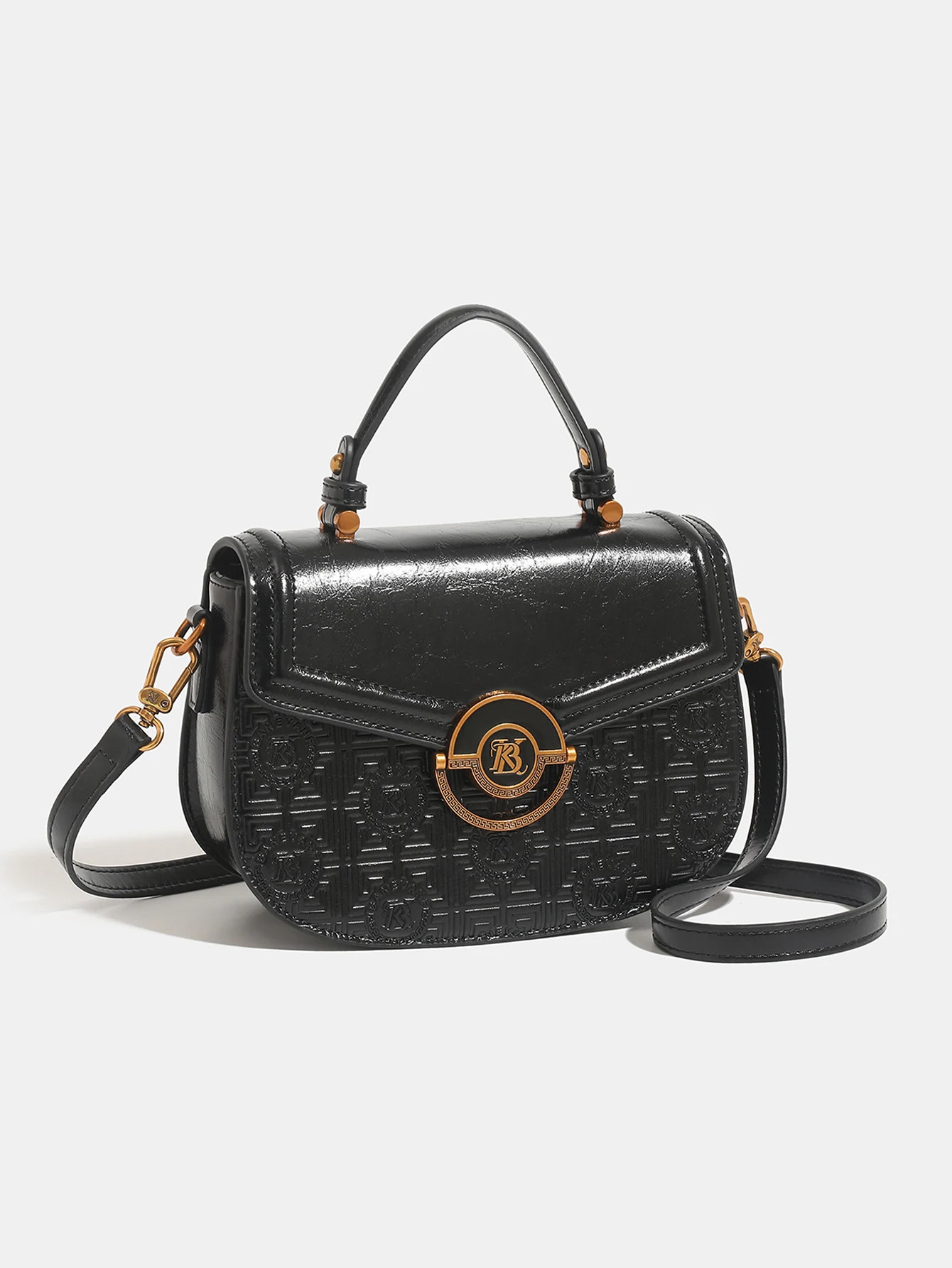 

Fashion luxury new handbag 2025 elegant high-end fashionable temperament handbag solid color letter embossed design ladies shoul