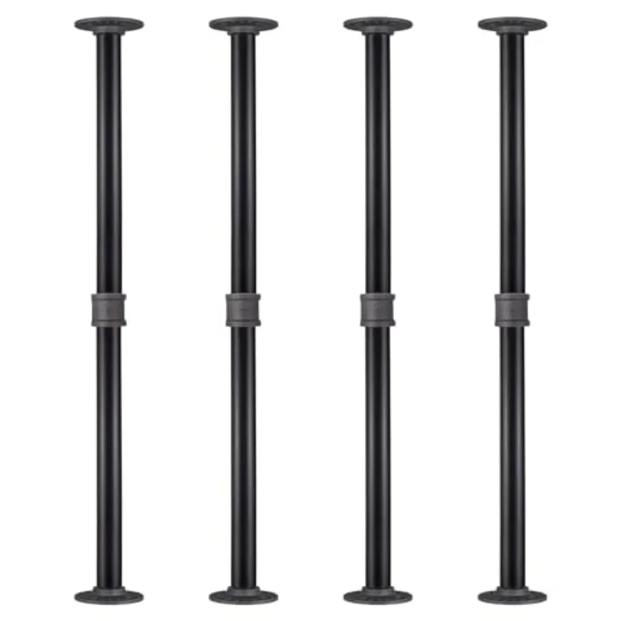4 Pack Industrial Pipe Table Leg Set Iron Base Legs for Coffee and End Tables Desks Nightstand Furniture Legs - Custom Vintage