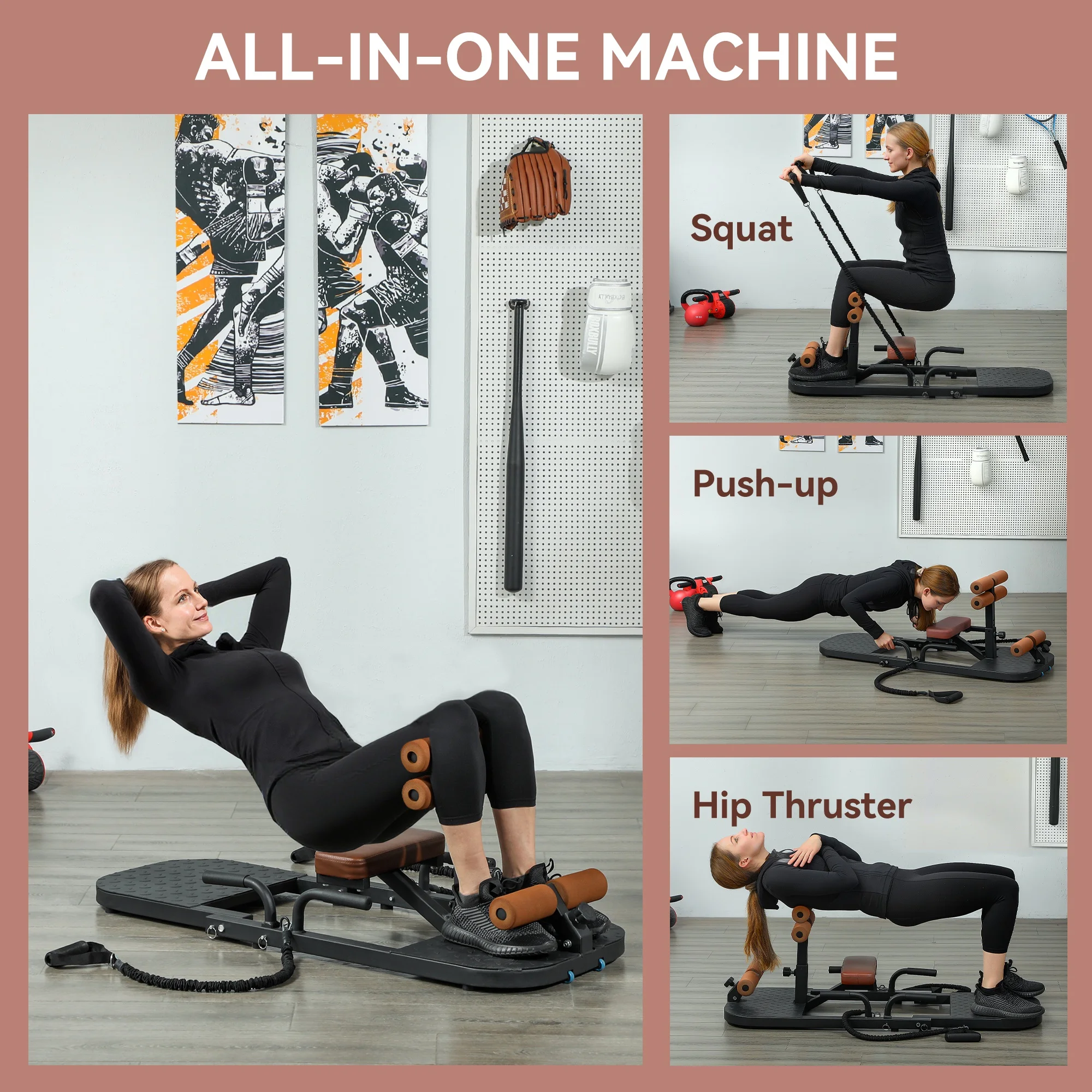 Machine à Squats Pliable avec  - Home Gym Hip Thrust Machine avis et prix