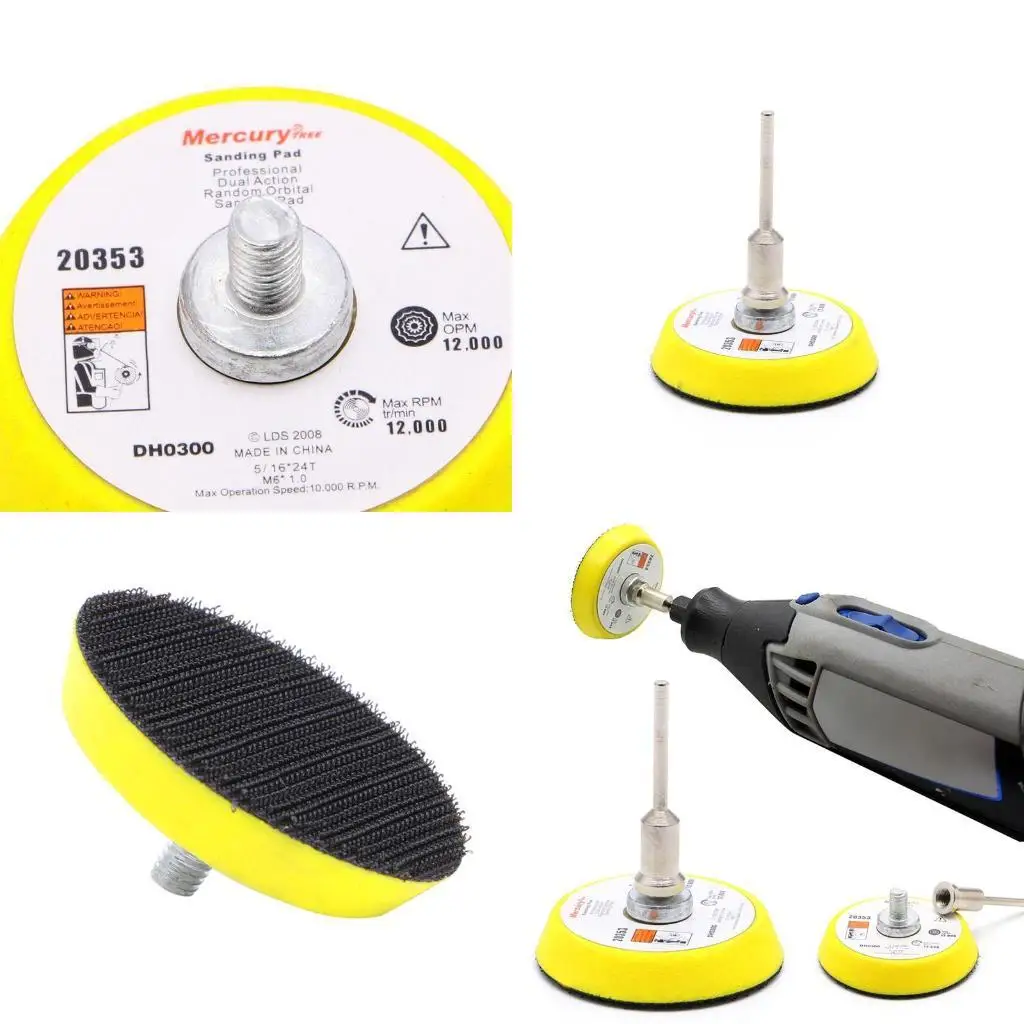 

652F 2" Mix Grit Sander Disc 3mm Shank Sanding Polish Polishing Pad Backer Plate Hot