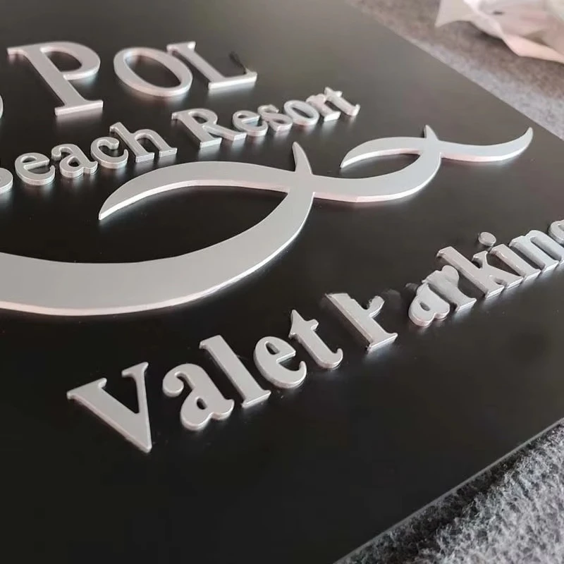 نقش لوحات نحاسية مثبتة على الحائط أرقام العناوين لوحة معدنية للفندق #5