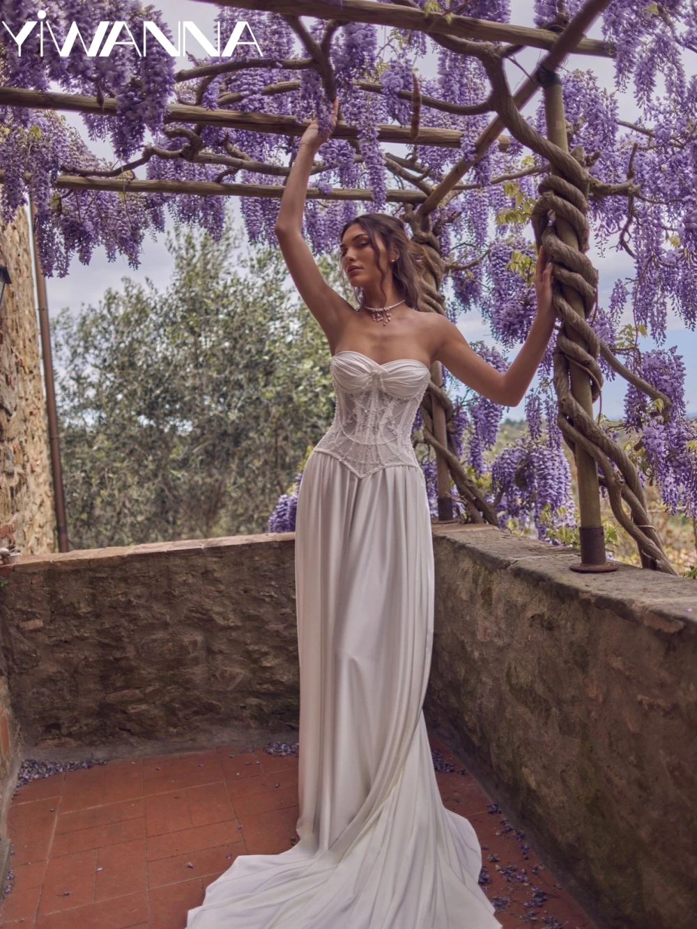 

2026 New With Corset Beaded Long Wedding Dress Charming Sweetheart Neck Bridal Gown Customized Elegant Dresses For Bride