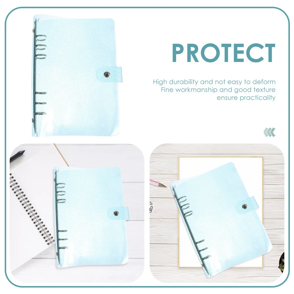 2 Pcs Scrapbooking Loose-leaf Journal Binder Planner Shell Notepad PVC Case Protector Portable Diary Notebook Cover Protective