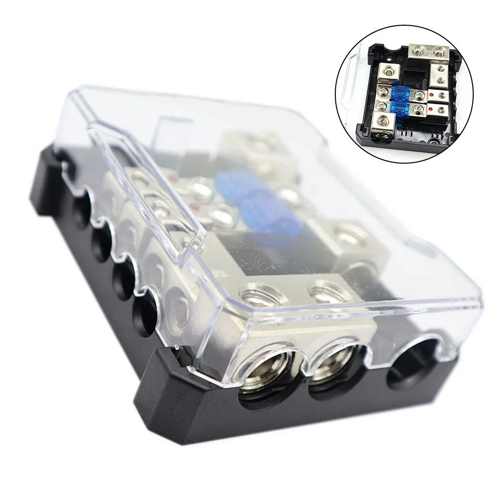 Reliable 2 In 2 Out Fuse Box Assembly Black Housing Clear Top For Car Audio Sound RV Boat Marine Vehicle Power Circuit 60A