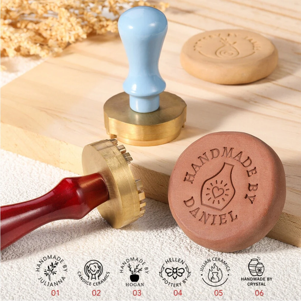 Custom Pottery Stamp for Clay -Personalized Logo Clay Stamps with Your Design -Letter Ceramic Brass Stamp for Pottery Clay Stamp