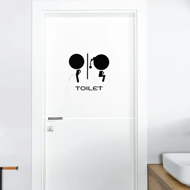 Anti-Fouling Waterproof Bathroom Wall Sticker Peel and Stick DIY Toilet Door Decal for Home Decor
