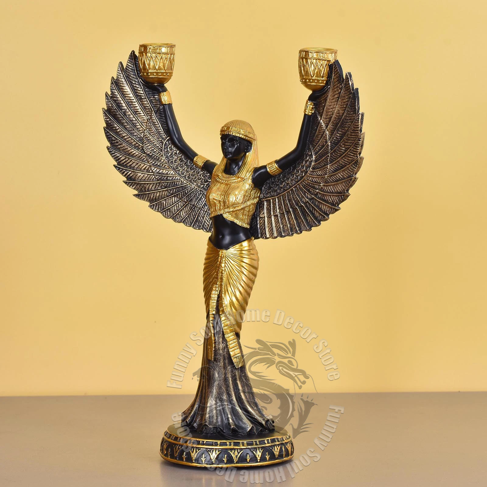 The Egyptian Isis God of Life Statue Model Candle Holder Egypt  travel collectible home decoration Resin handicrafts souvenirs