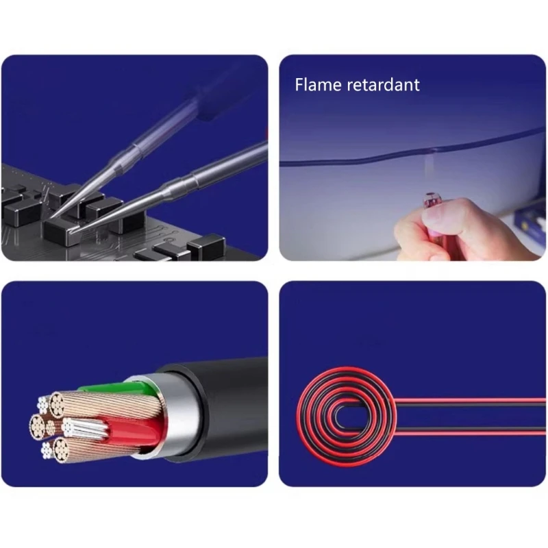 W89C Industrial Multimeter Cable 20A 1000V Digital Multimeter Probe Test Leads Pen Tip with Rubber Coated Handle