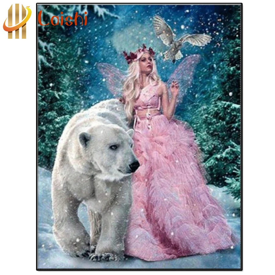 Diamond Painting for Home Wall Decoration, Mosaic Picture, Snow Scene, White Bear, Butterfly Fairy, Diamond Art, DIY Gift, 3D