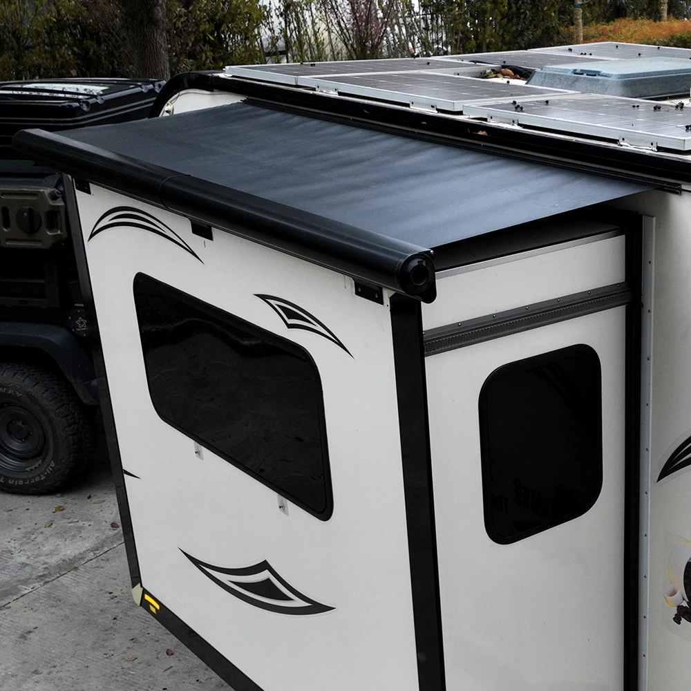 2.5M 3M Aluminium Alloy Automatic RV Slide Out Protection Awning with Topper for Camper Caravan,Custom Sizes