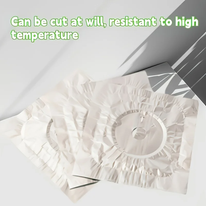 Disposable Aluminum Foil Gas Stove Protector Liners 12 Pcs High Temperature Resistant Oil Stain Proof Cuttable Stove Pad