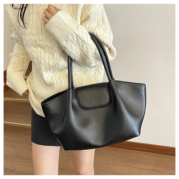 패셔너블한 레트로 겨드랑이 가방 여성용 - 2025 A/W 대형 숄더백 조절 가능한 스트랩 사무실 쇼핑 데이트 야간 통근용