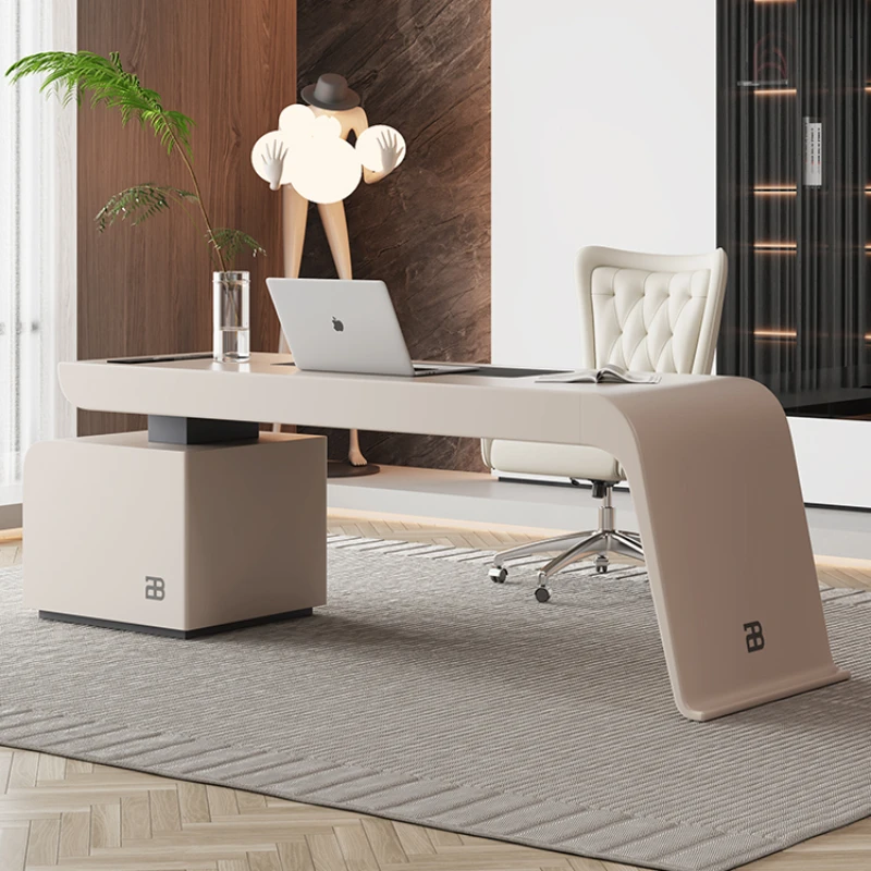 

Executive Desk Gaming Chair Automatic Lift-top Computer Office Simple Table Corner Auxiliary Furniture Writing Room White Height