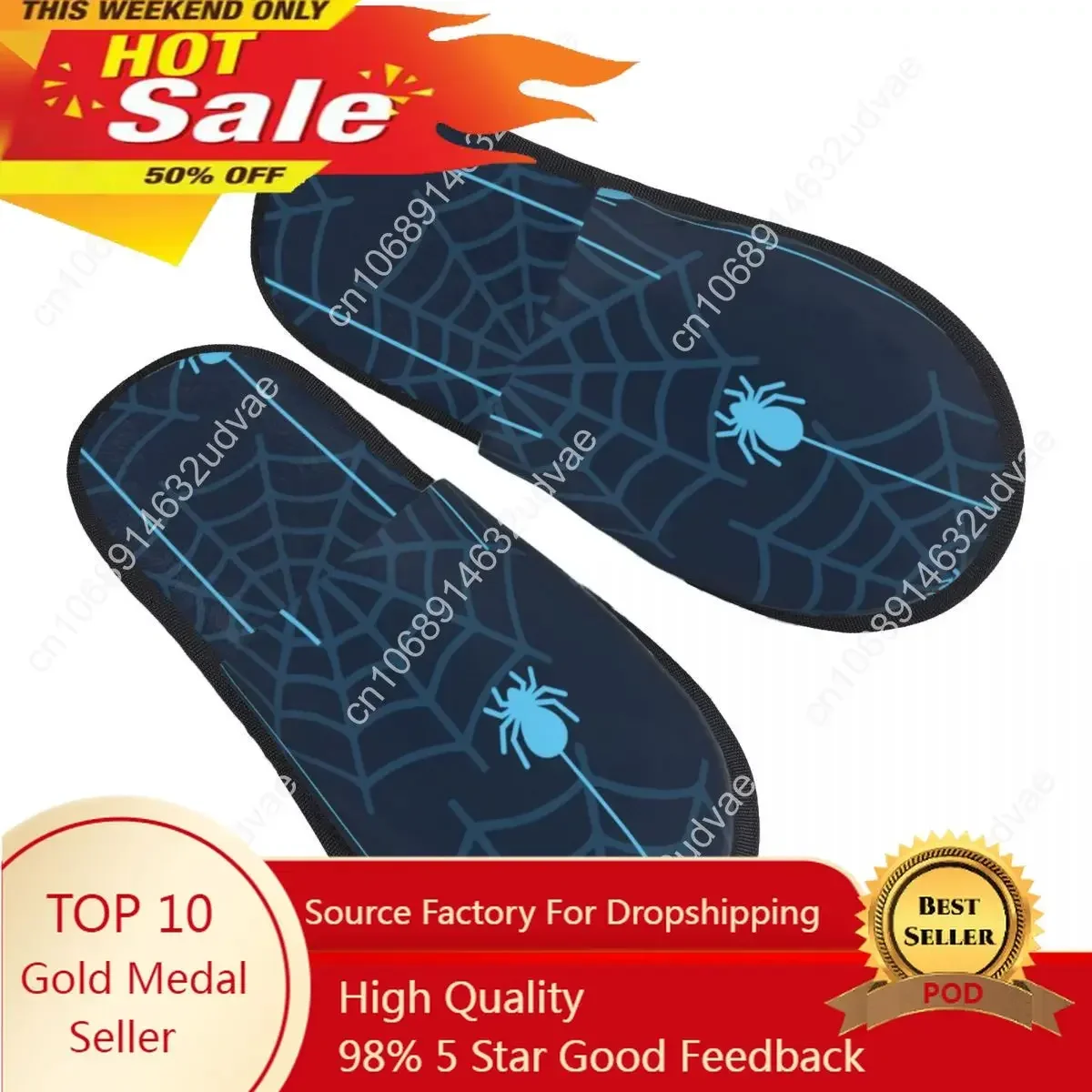 

Halloween Spider And Spider Web Slipper For Women Men Fluffy Winter Warm Slippers Indoor Slippers